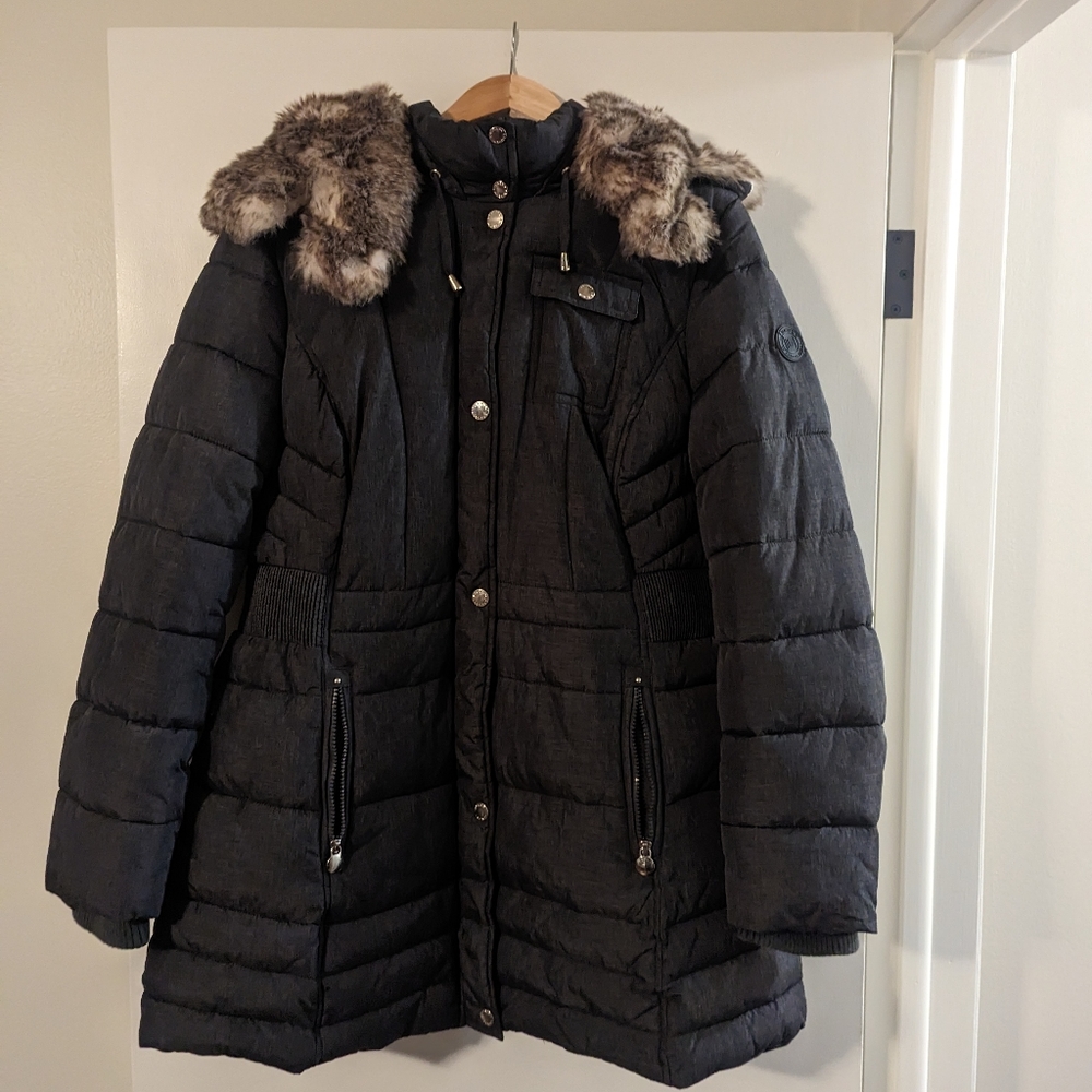 Shelli Segal faux fur hood (removable) winter coat